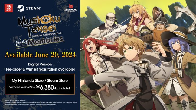 Pre-orders Available for “Mushoku Tensei: Jobless Reincarnation  Quest of Memories” Nintendo Switch Digital Version!
